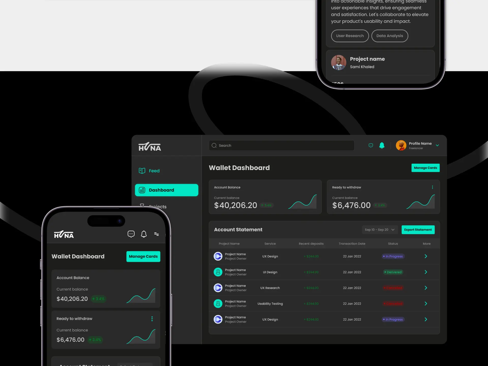 Huna interface design by Stroom Studio, view 6