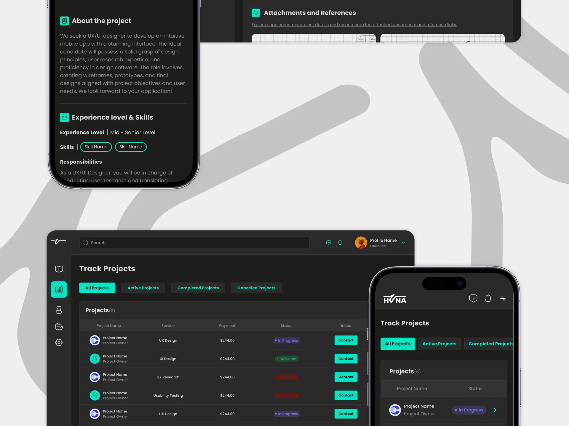 Huna interface design by Stroom Studio, view 9