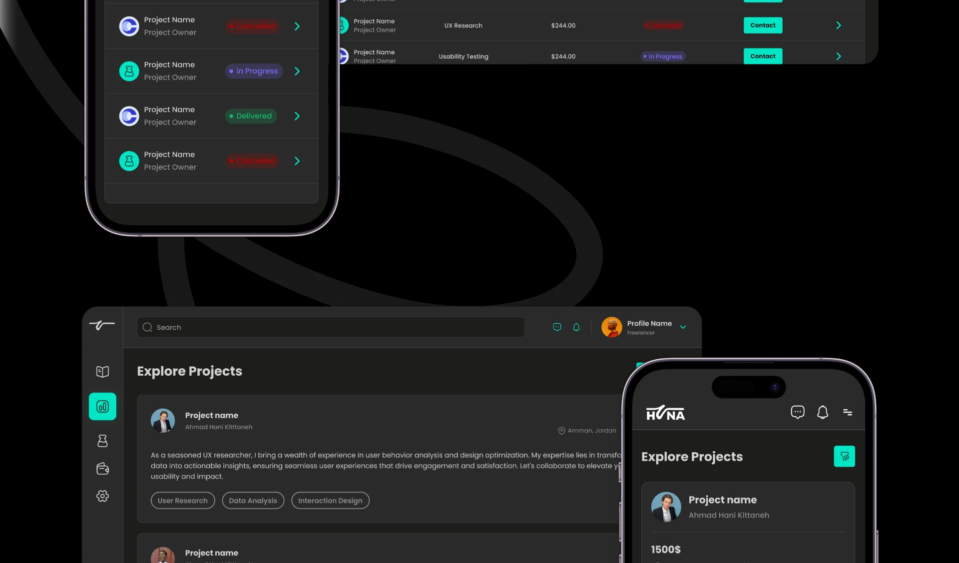Huna interface design by Stroom Studio, view 11