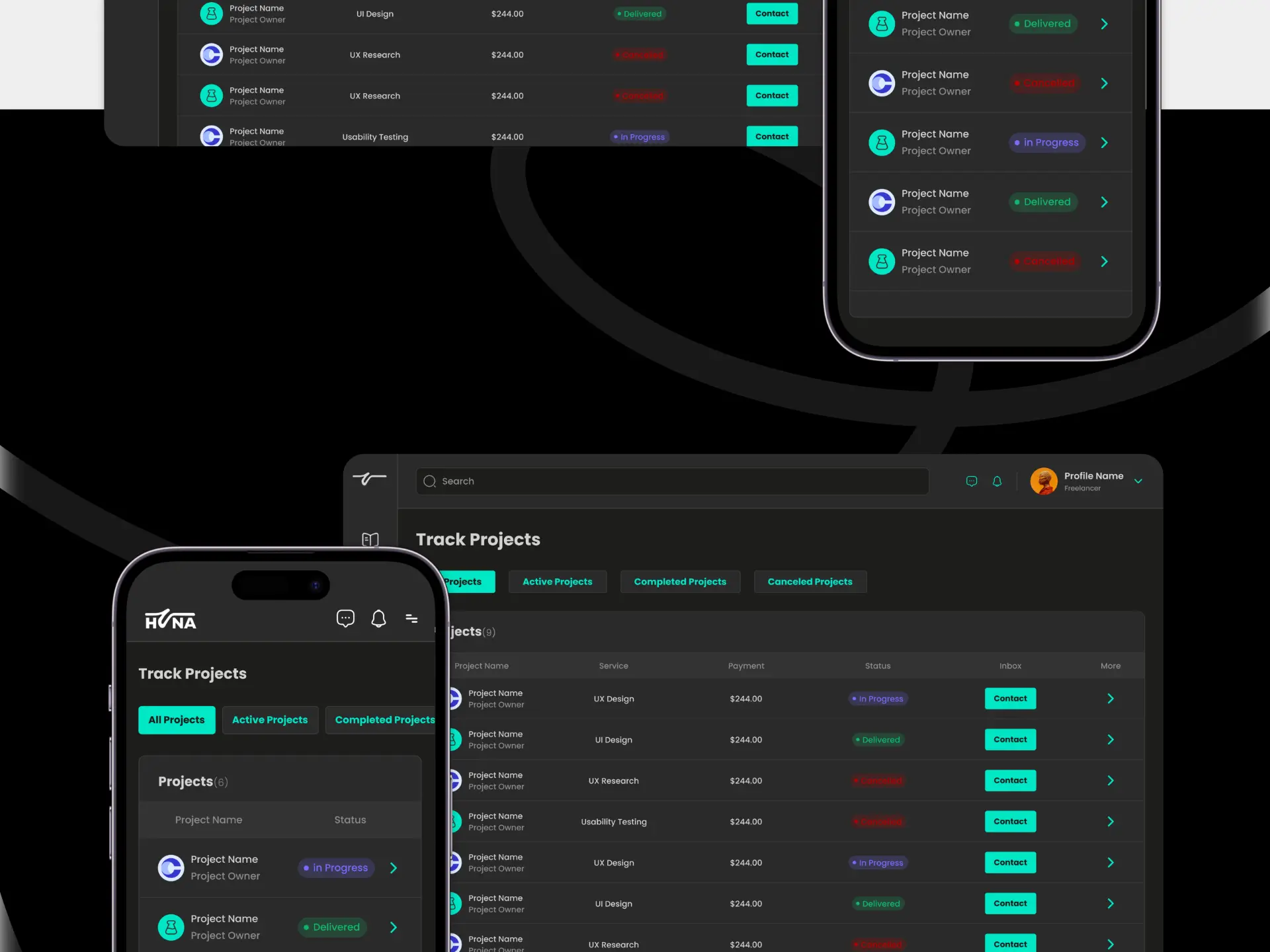 Huna interface design by Stroom Studio, view 10