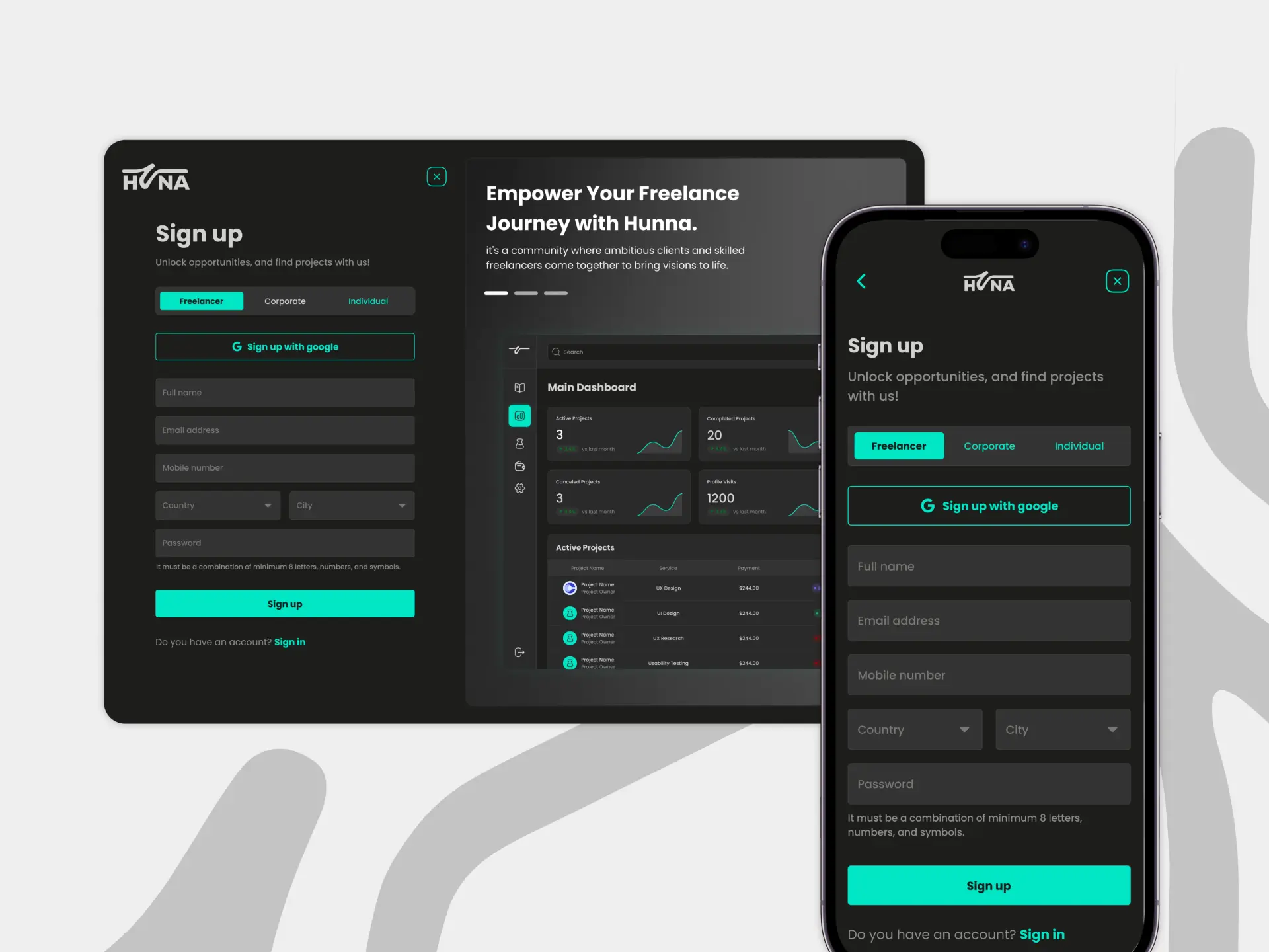 Huna interface design by Stroom Studio, view 3